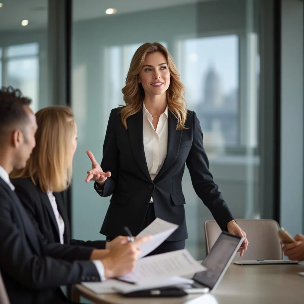 Professional woman in new career role